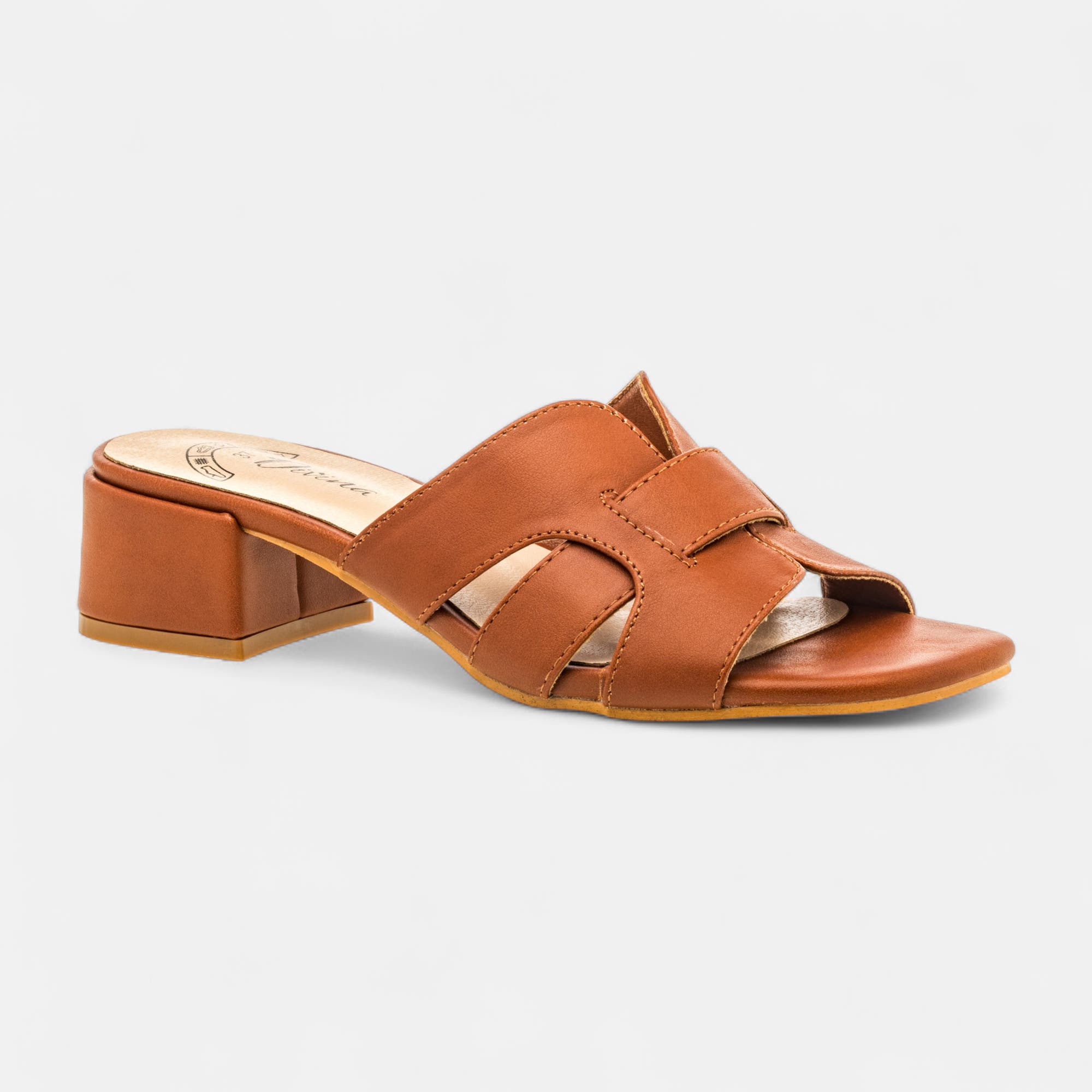 Mules à talon Femme cognac