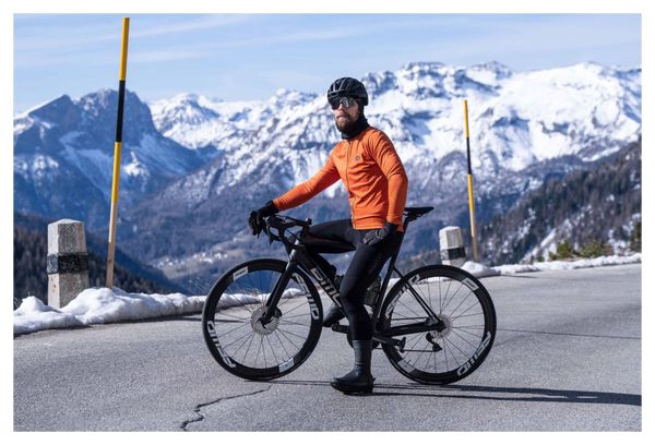 Maillot Manches Longues Velo Rogelli Essential - Homme - Orange