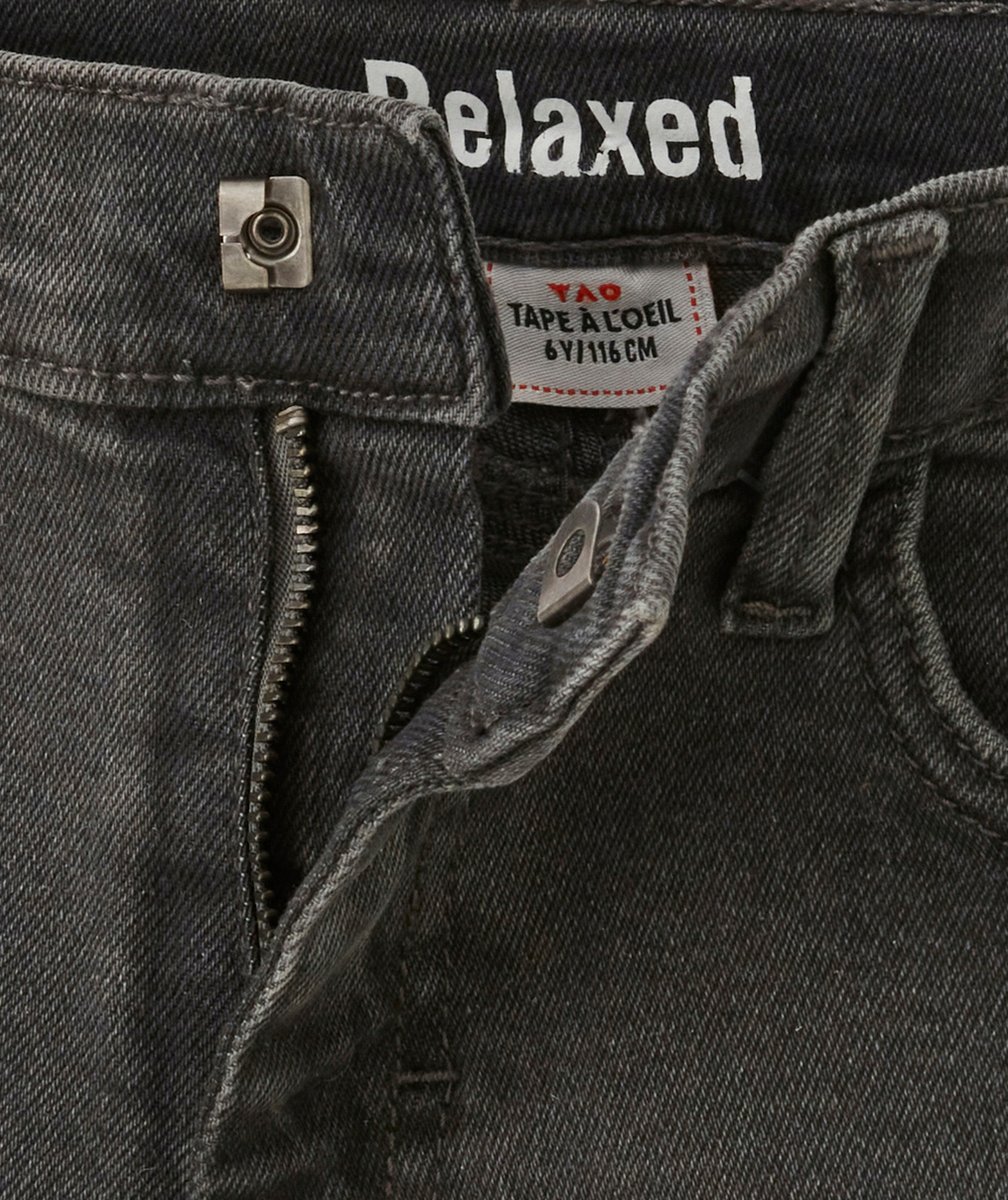 JEAN RELAXED GARÇON EN DENIM GRIS FONCÉ LESS WATER