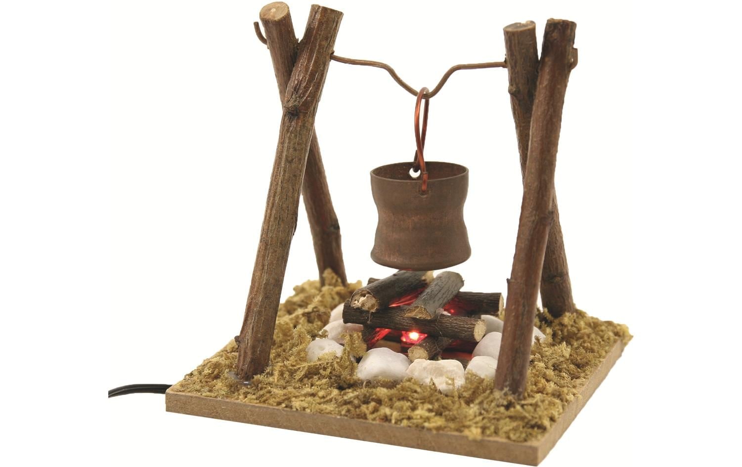 Botanic-Haus Krippe »Feuerstelle mit Kupferkübel« Holzart: Fichte (China)