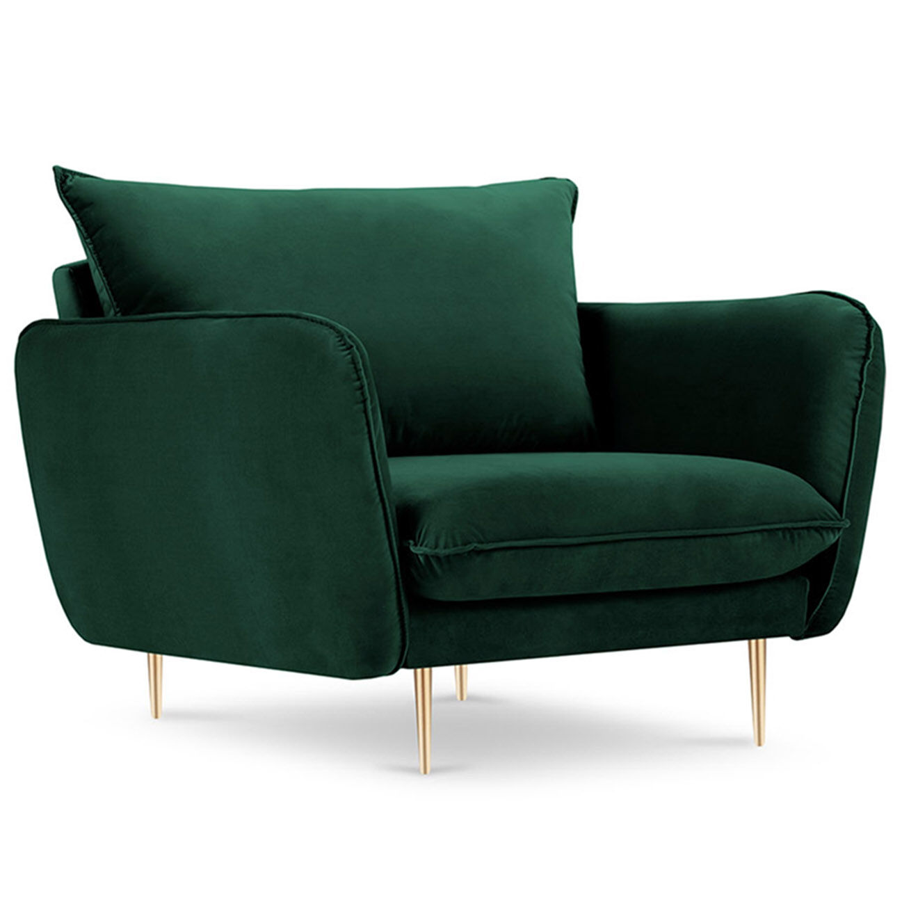 Cosmopolitan Design Fauteuil en Velours Vienna vert bouteille - 97x94x95 cm