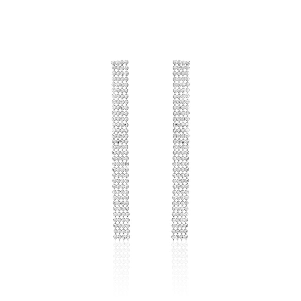 Boucles D'oreilles Pendantes Capucine Argent Blanc