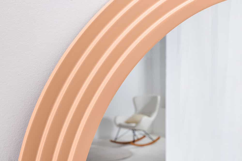 Design Wandspiegel WAVE 160cm apricot Pastell Rundbogen Spiegel