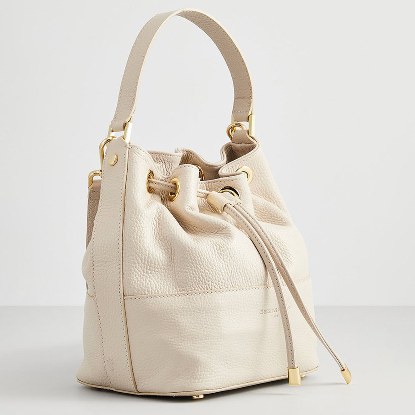Christian Laurier Sac seau en Cuir Kate blanc cassé - 38x22x17 cm