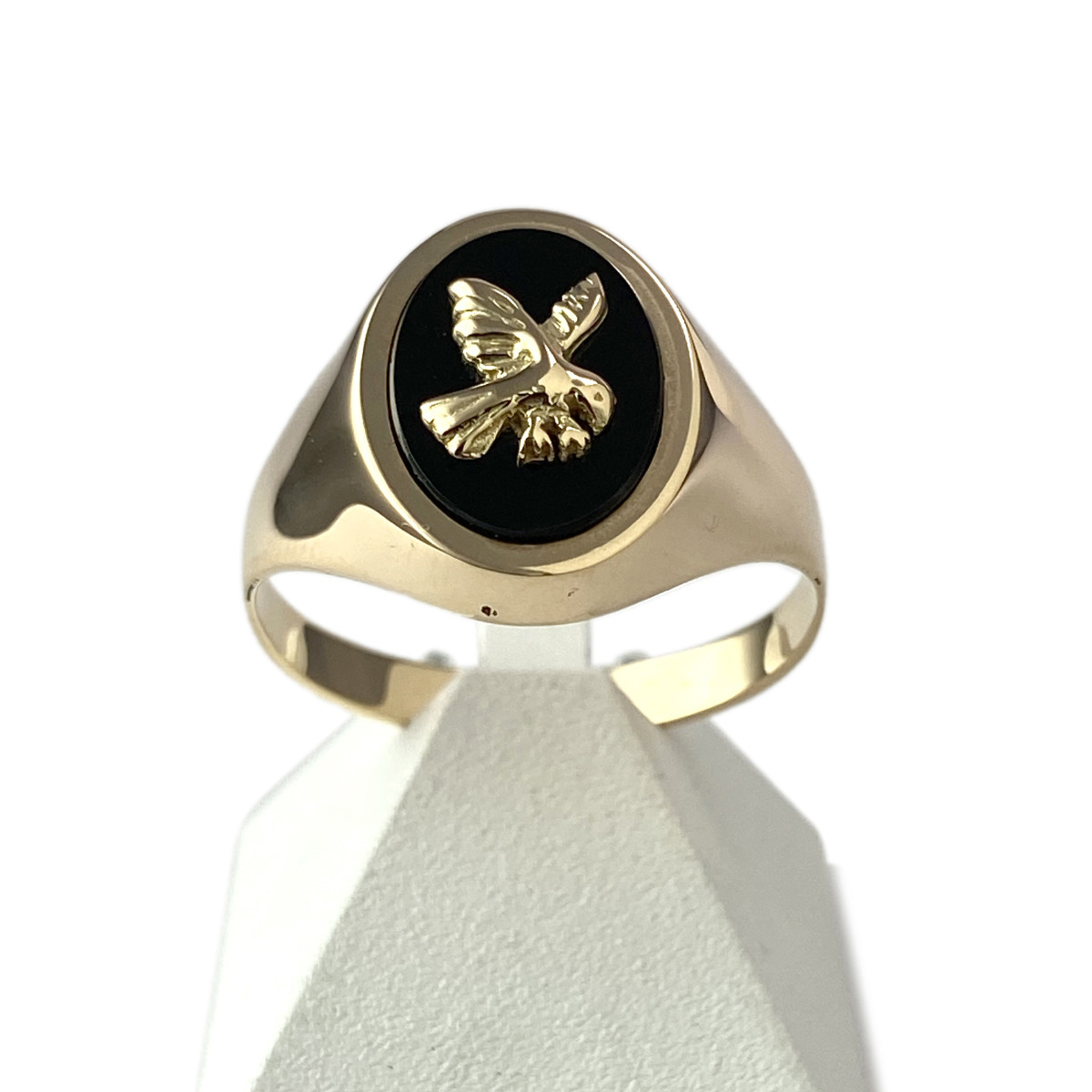 Chevaliere d'occasion or 375 jaune onyx