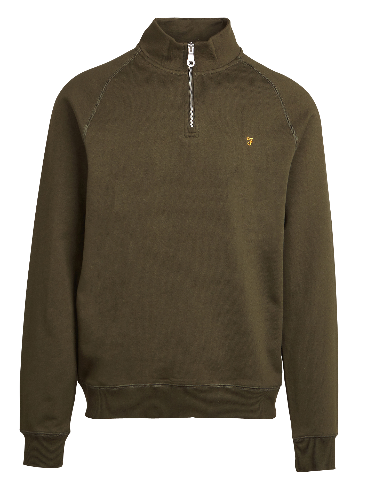 JIM - Sweat col zippé regular-fit en coton bio | Vert