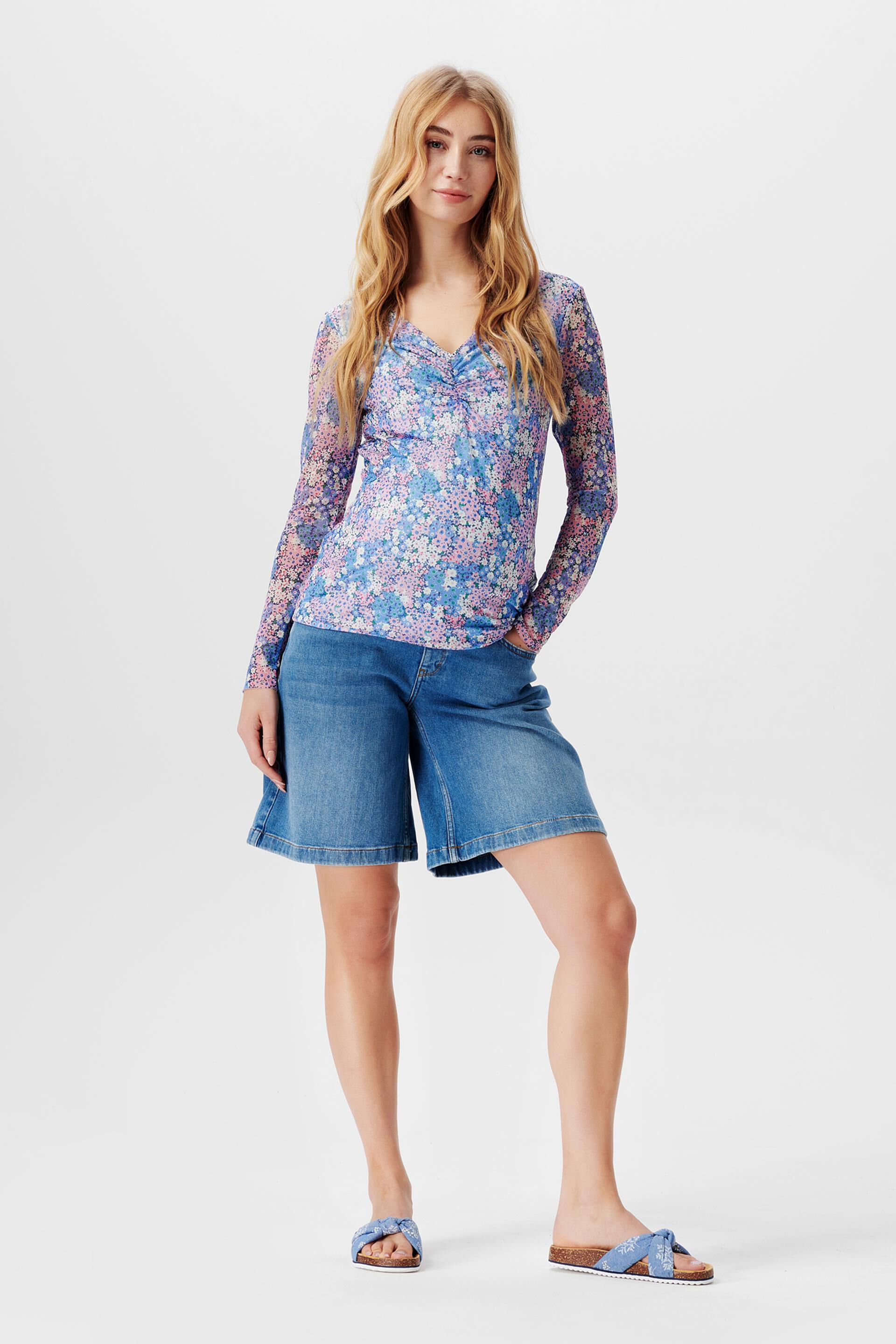 T-shirt à manches longues animé d’un motif floral