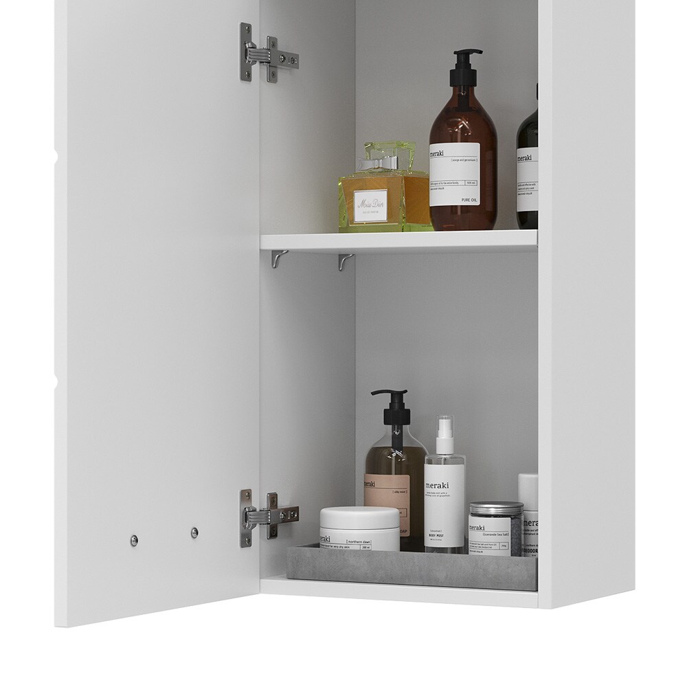 Vicco Hängeschrank Badschrank Badezimmermöbel Luna Weiß Skandi 37x77 cm Badezimmer Schrank Badmöbel Schranktür Schrankfach Ablage Aufbewahrung
