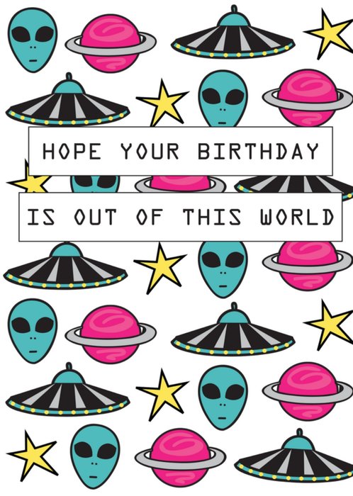 Memelou | Verjaardag | Patroon | Vrolijk | Alien