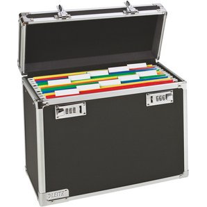 Boîte mobile pour dossiers suspendus, noir/chrome,cadr