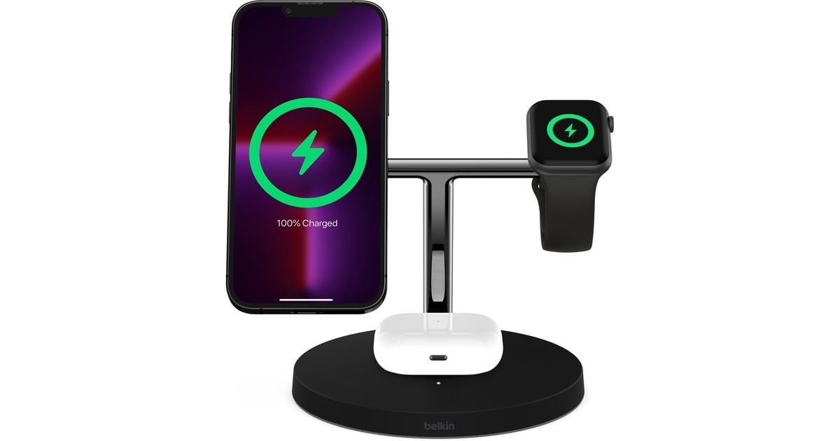 BelkinBOOST CHARGE PRO 3-in-1 draadloze lader met MagSafe  (Zwart)