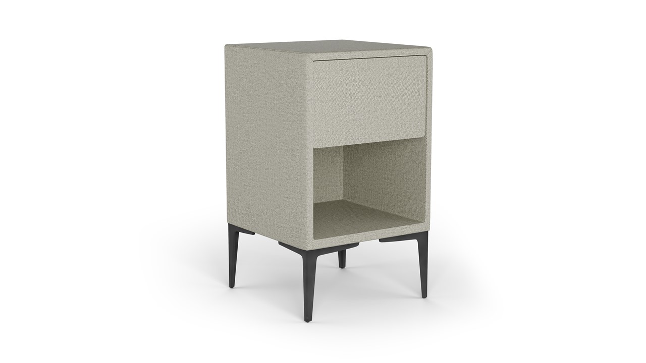 Nachtkast vierkant B Bright met 1 lade en poten pistachio