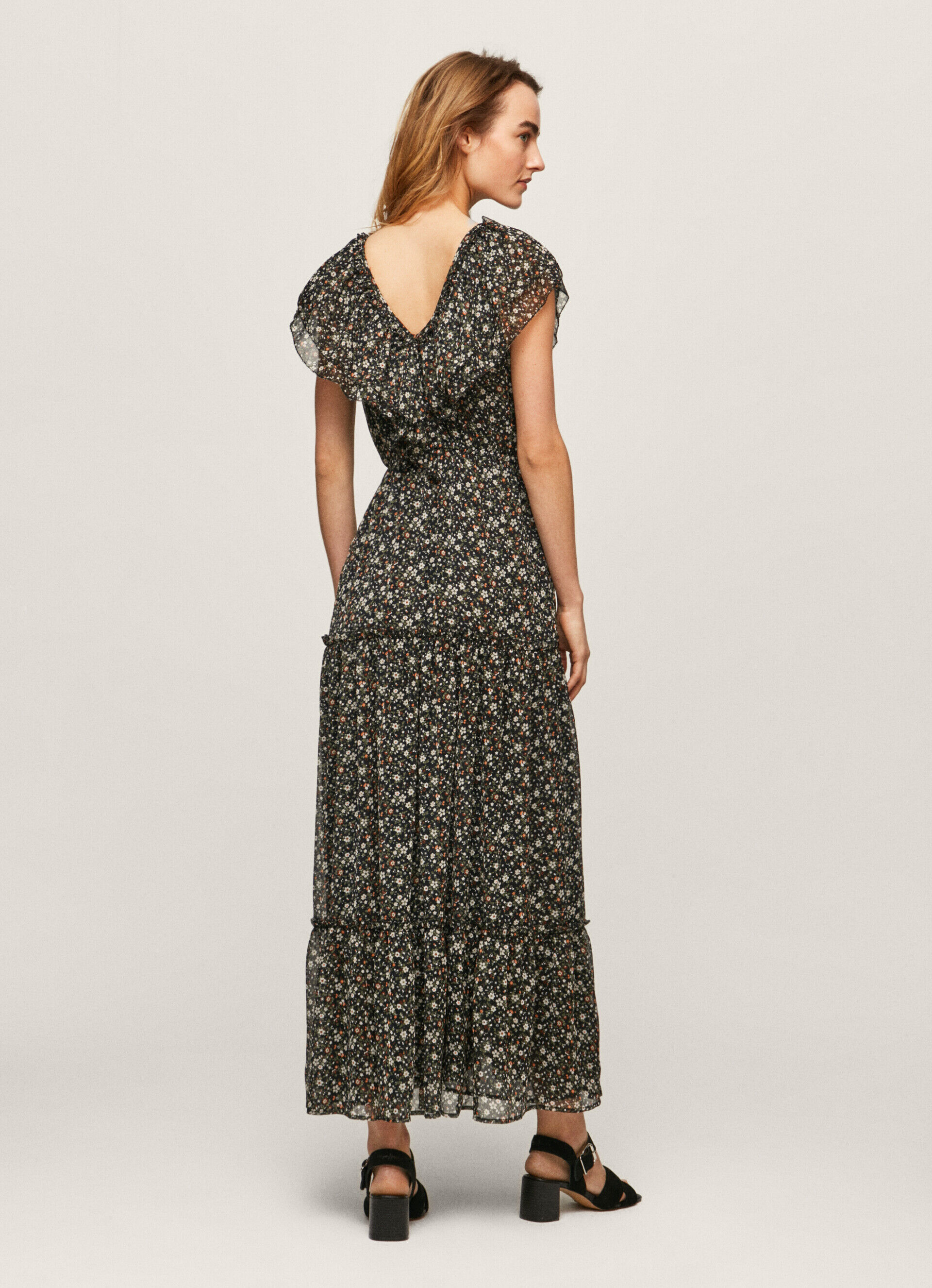 VESTIDO FLORAL DE CHIFFON - multicolorido