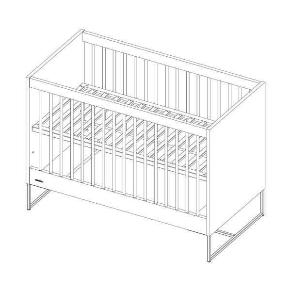 Kidsmill Modular 2 Babybed Mat Wit - Zwart - 60 x 120 cm