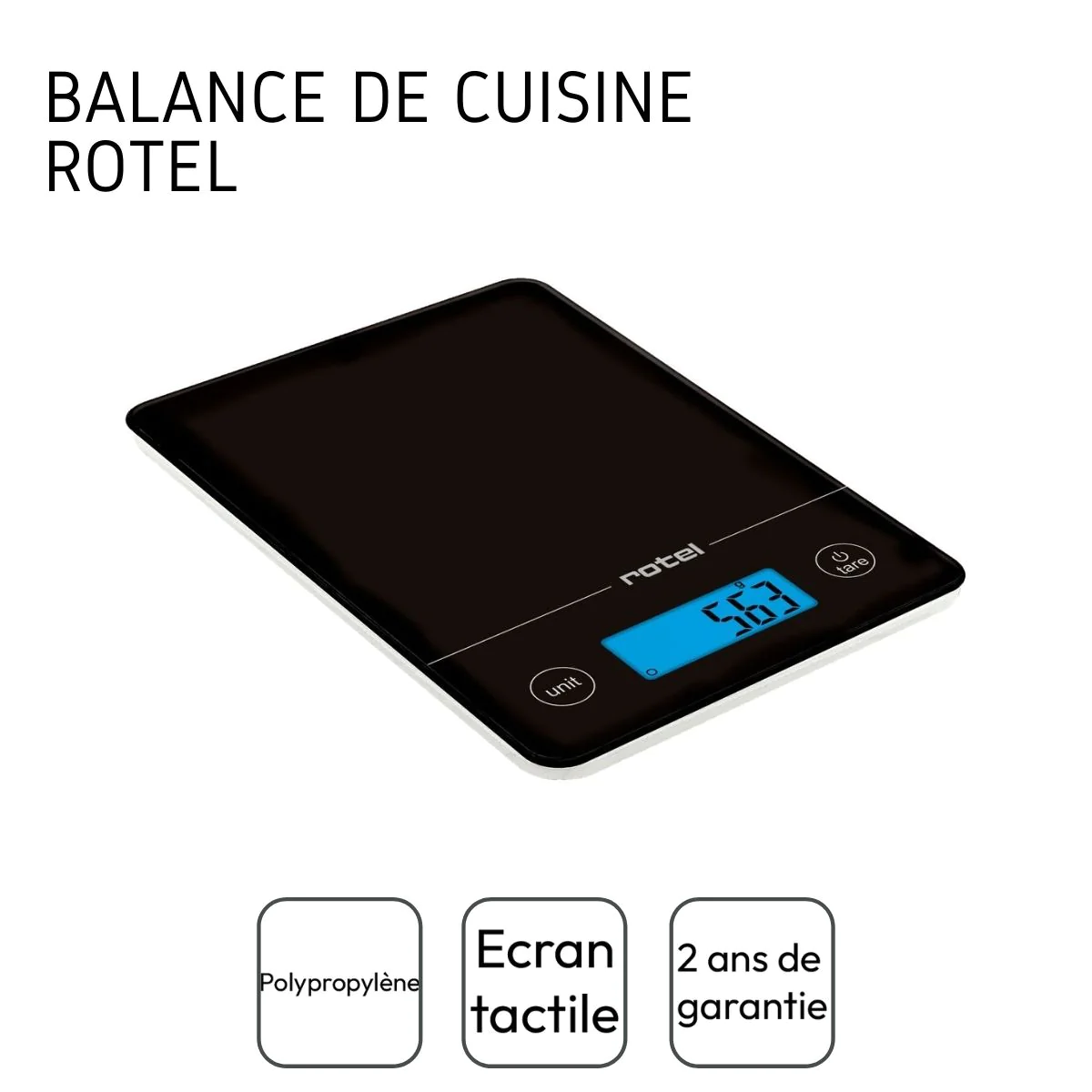 Balance de cuisine Noir électronique écran tactile Rotel Rotel