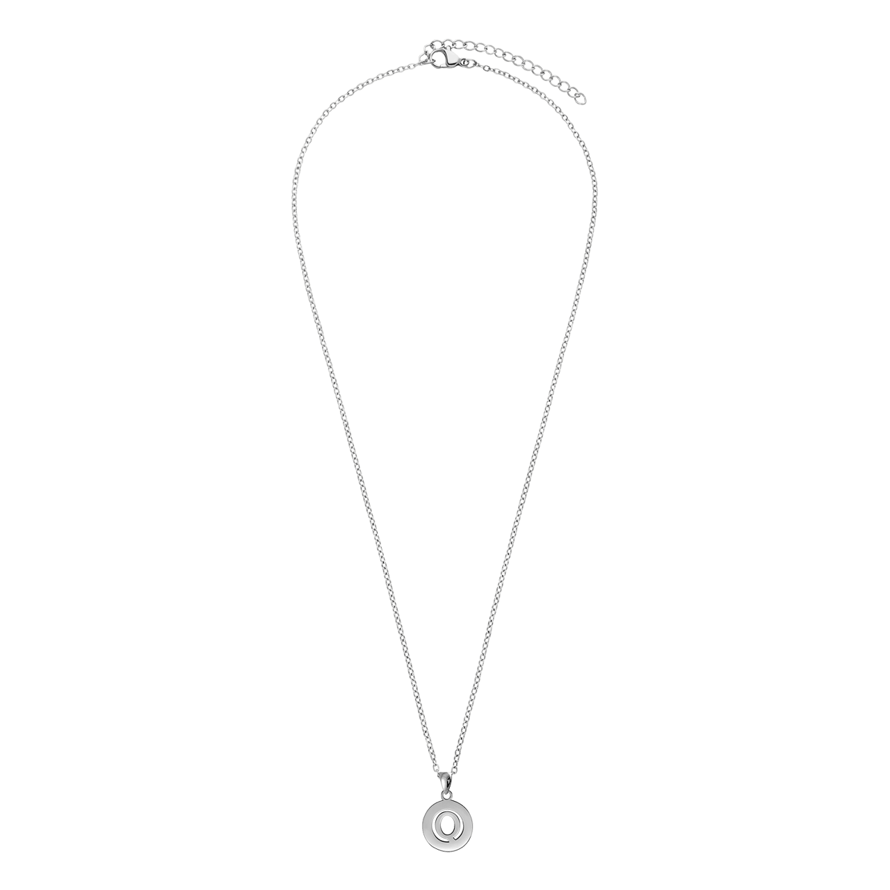 Stalen ketting met letter - Q