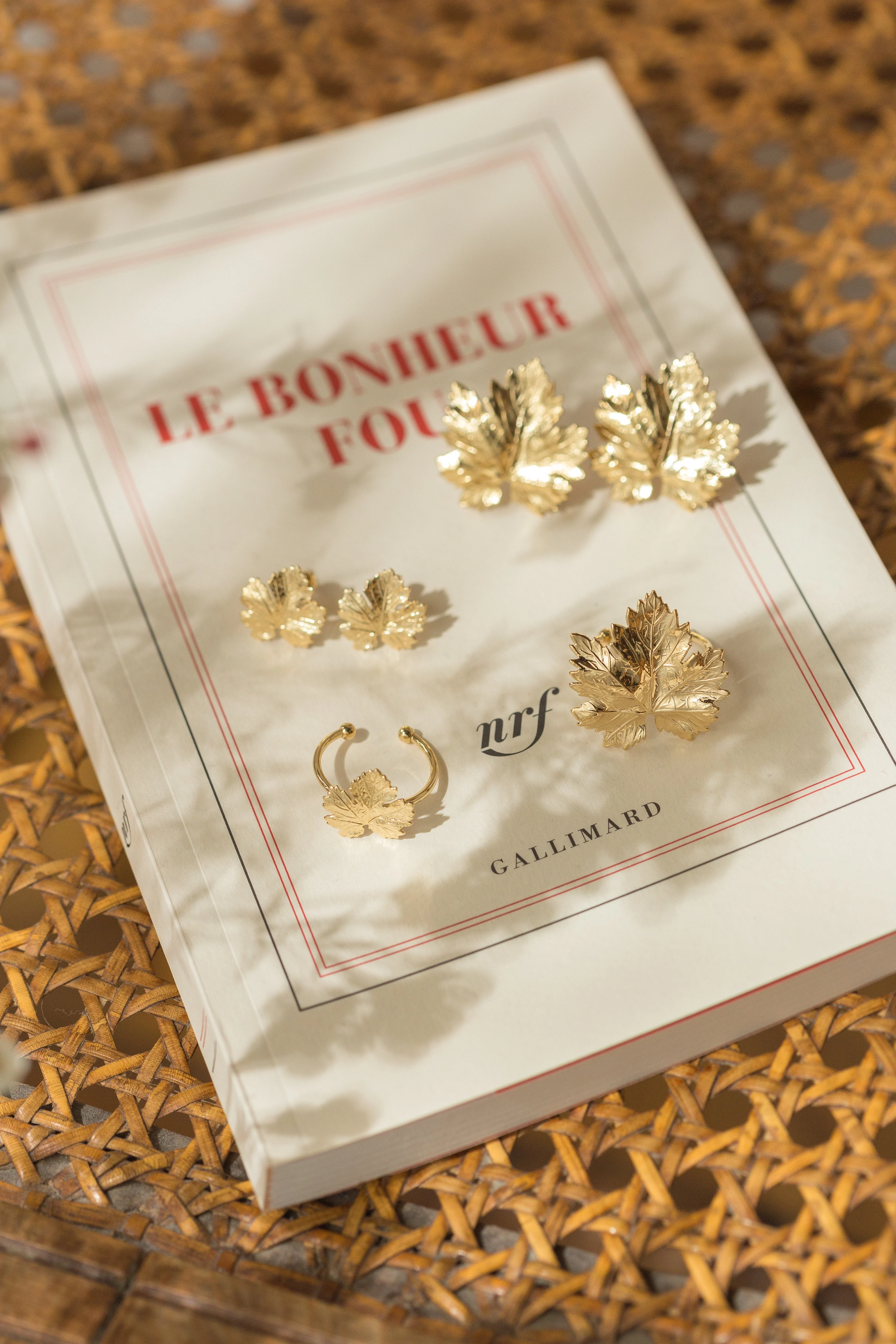 HÉRA - Bague feuille doré à l'or fin | Doré