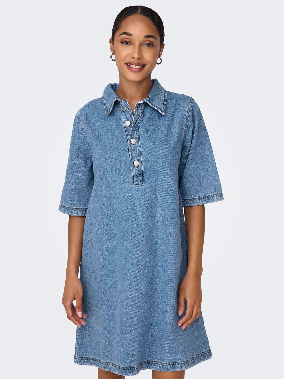 ONLGRY Kurzes Kleid Light Blue Denim