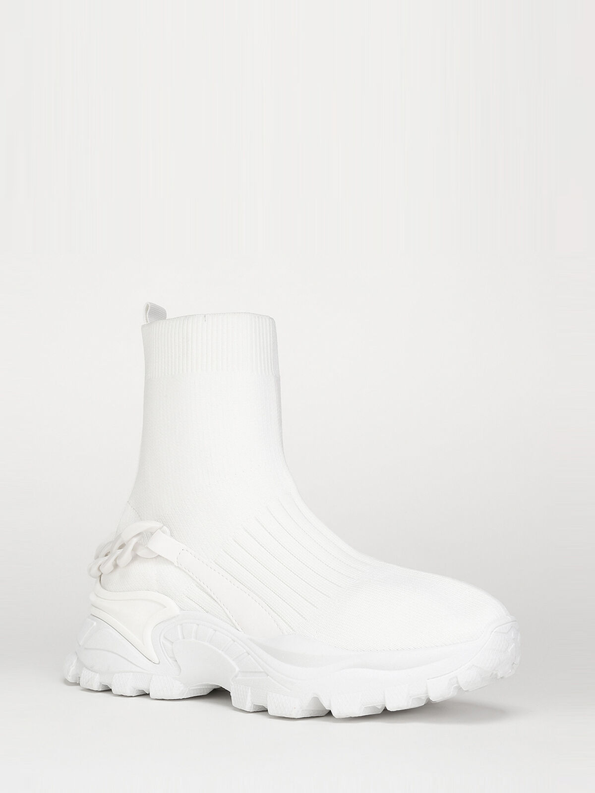 Baskets en maille à chaîne décorative- Blanc