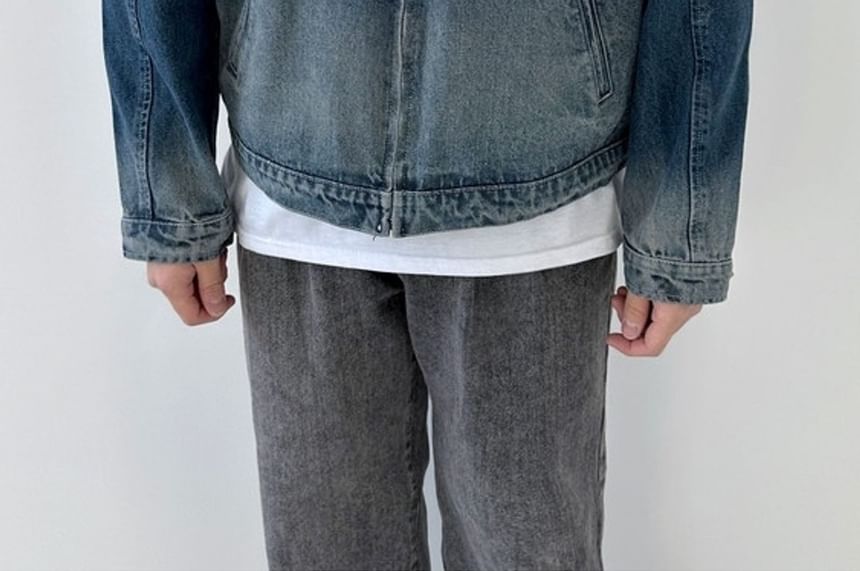 SeoulPop - Denimjack met rits en kleurverloop
