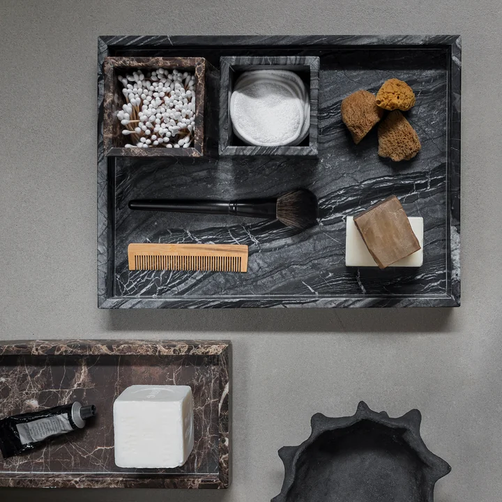 Mette Ditmer - Marble Tablett, 16 x 31 cm, dark forest