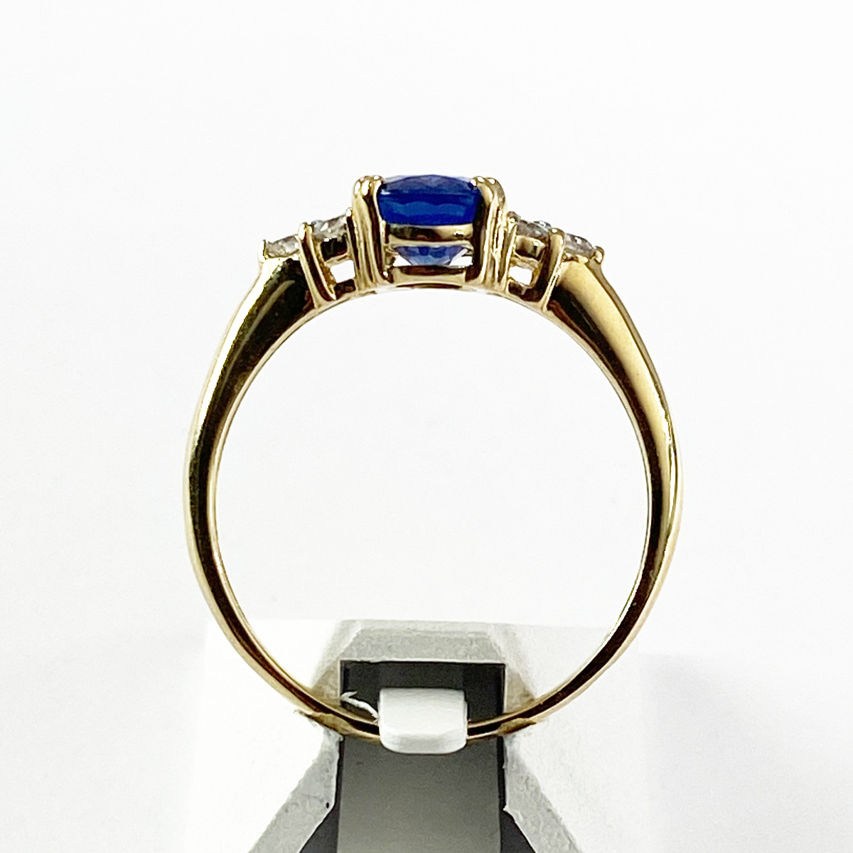 Bague d'occasion or 750 jaune diamants et saphir