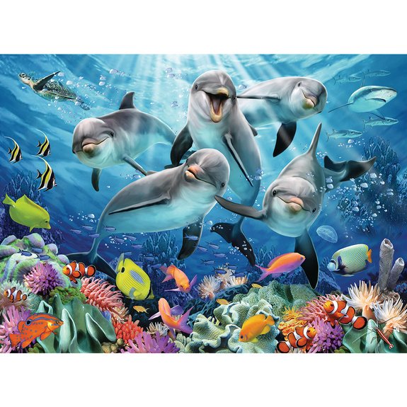 Puzzle 500 pièces Dauphins Corail