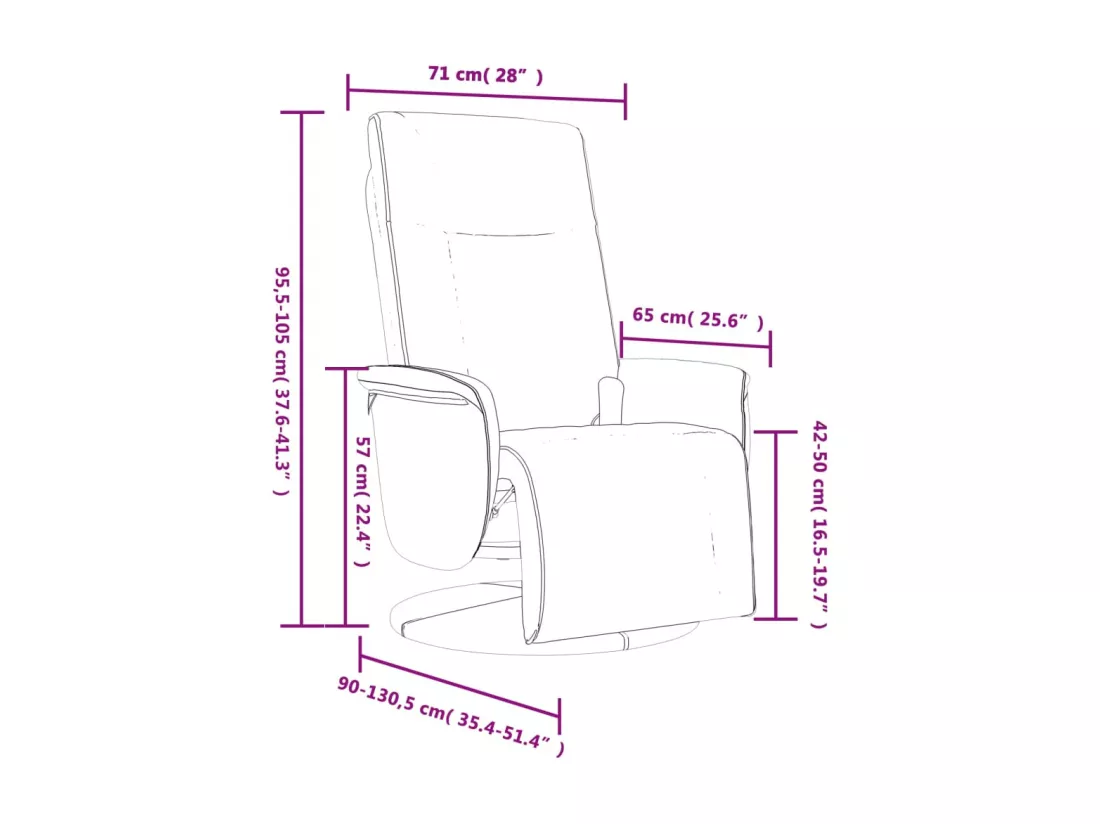 Fauteuil inclinable de massage repose-pieds blanc similicuir