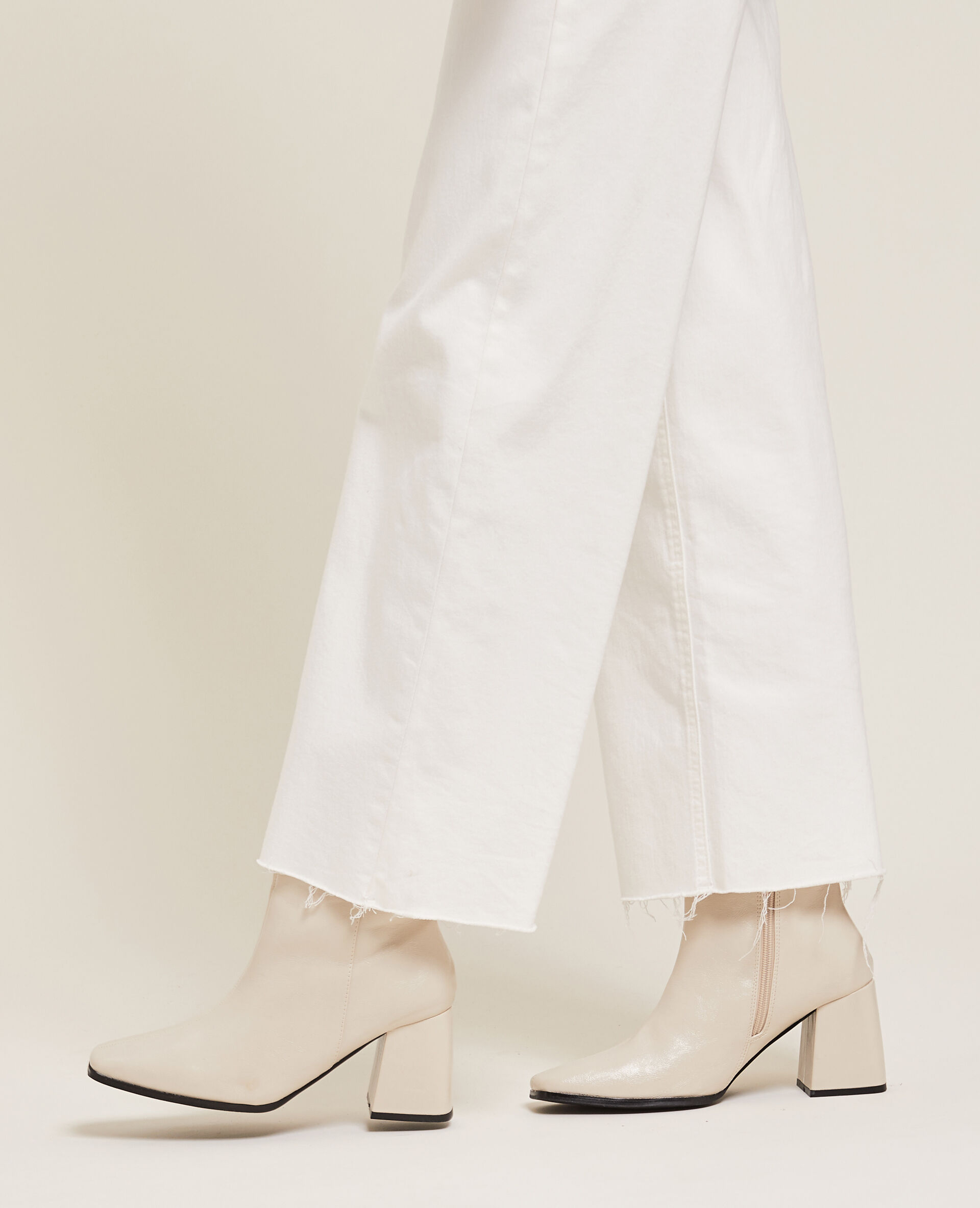 Boots à talons bouts carrés - Blanc