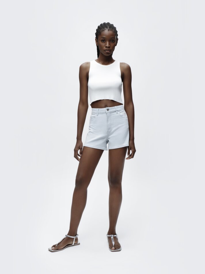 Shorts jeans básicos - Azul claro