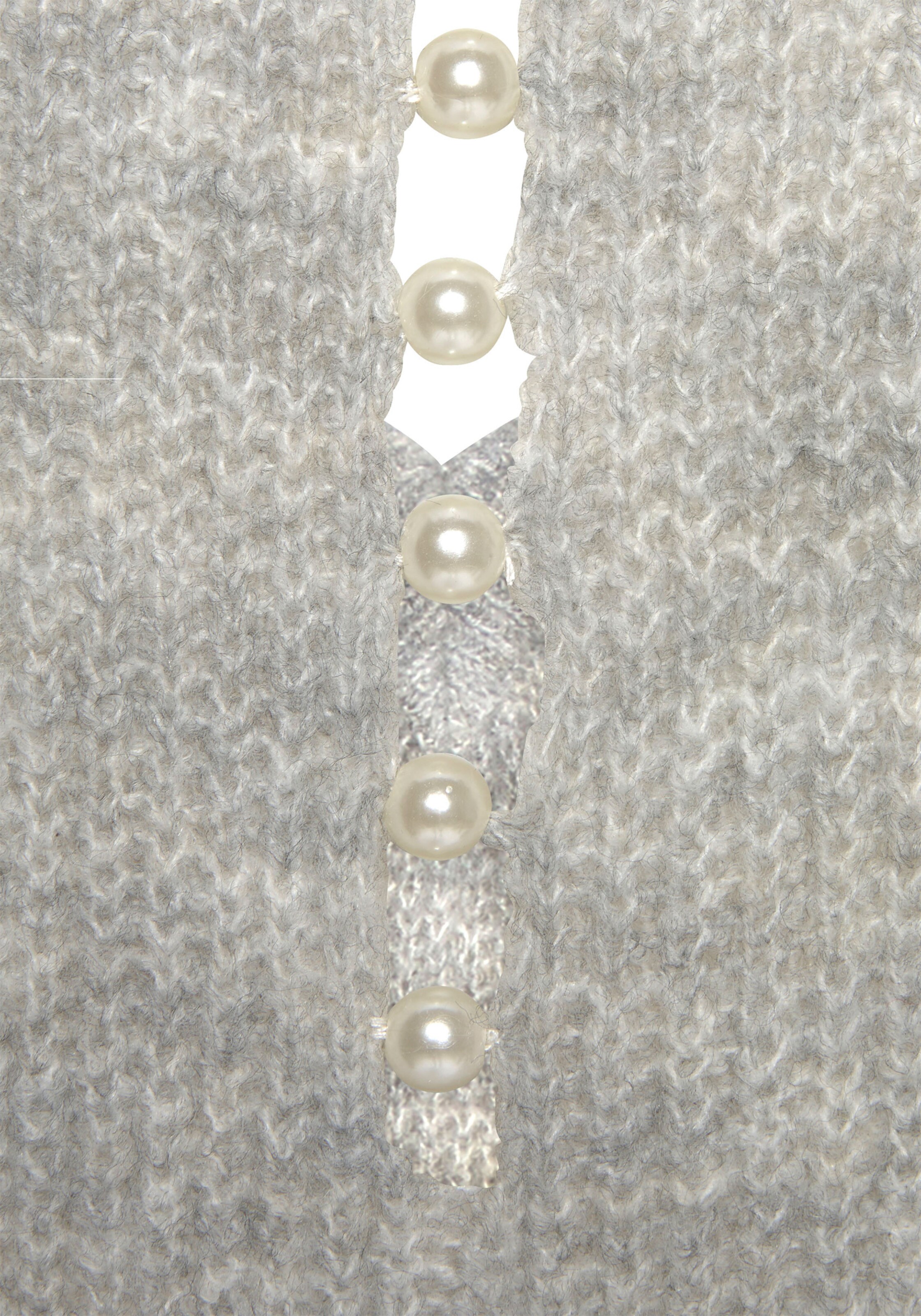 LASCANA V-Ausschnitt-Pullover in grau-meliert