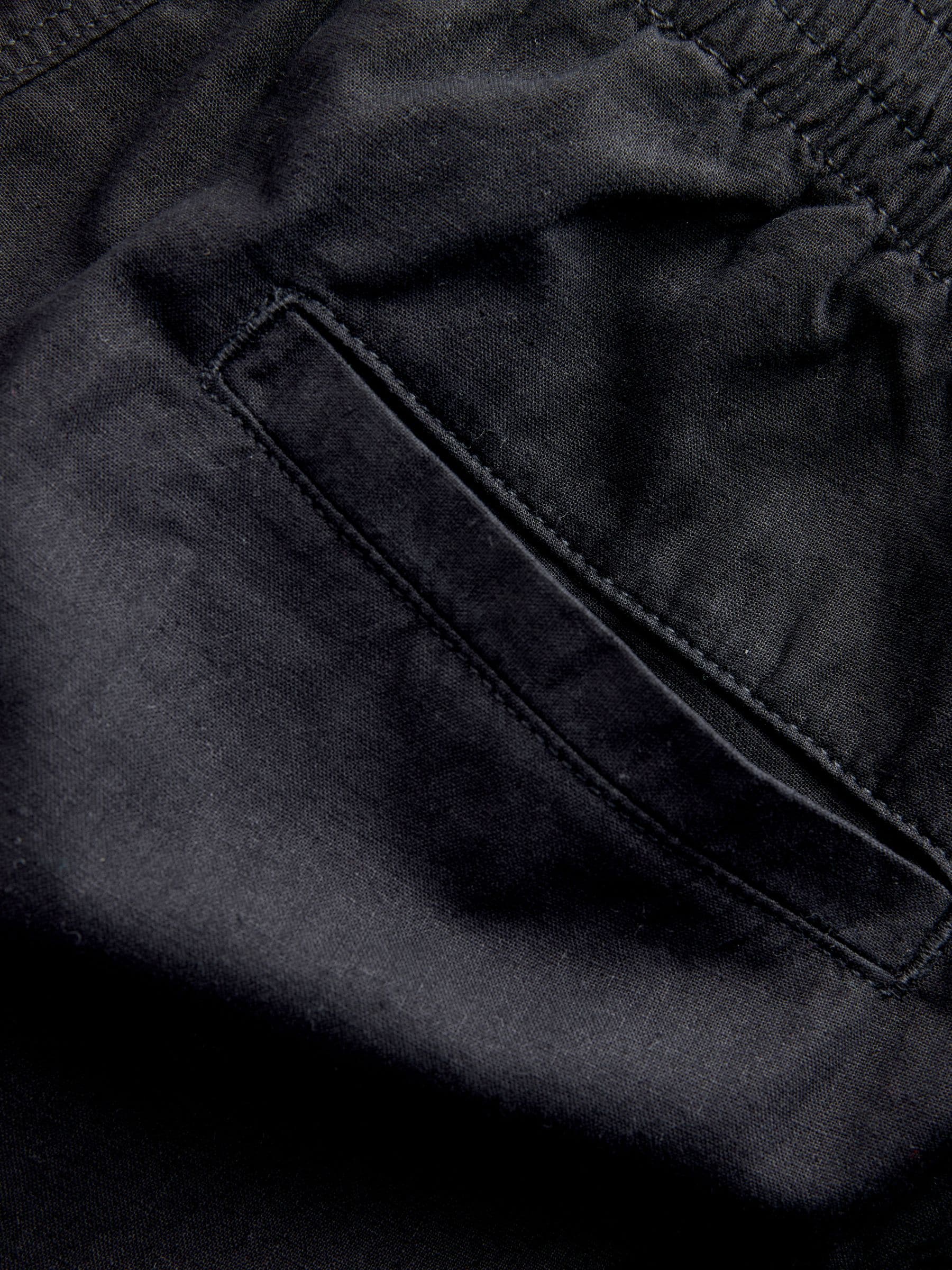 Zwart - Smart Linen Cotton Blend Trousers