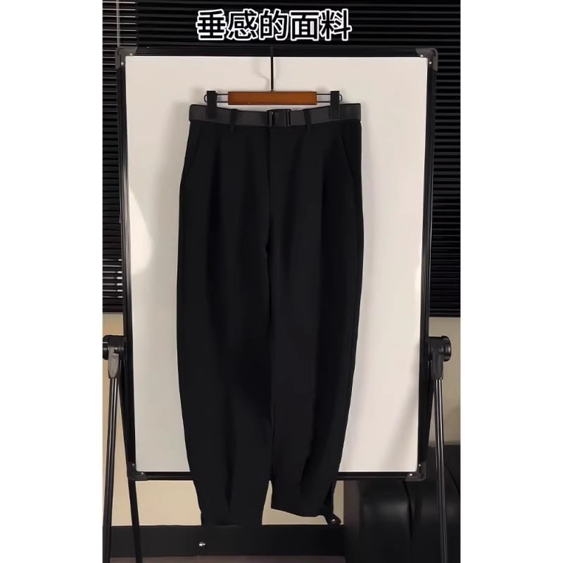 Chuoku - Hoge taille effen baggy broek