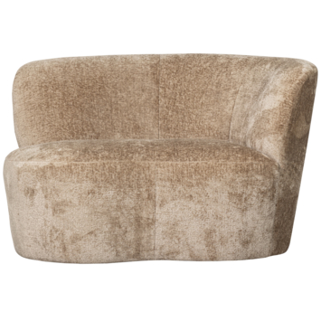 WOOOD fauteuil Stone taupe velvet structuur met leuning rechts