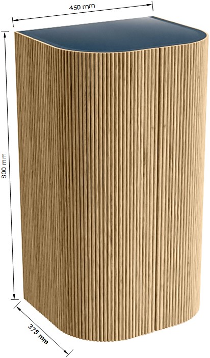Mondiaz Kurve kolomkast met 2 deuren 45x37.5x80cm eiken