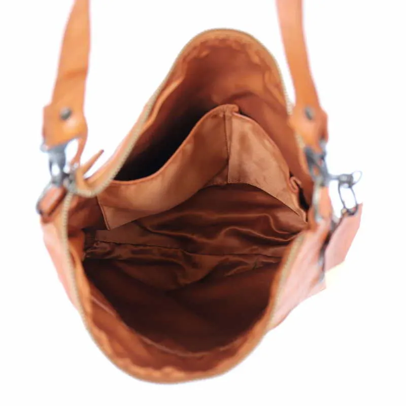 BEAR DESIGN Umhängetasche Cognac Leder