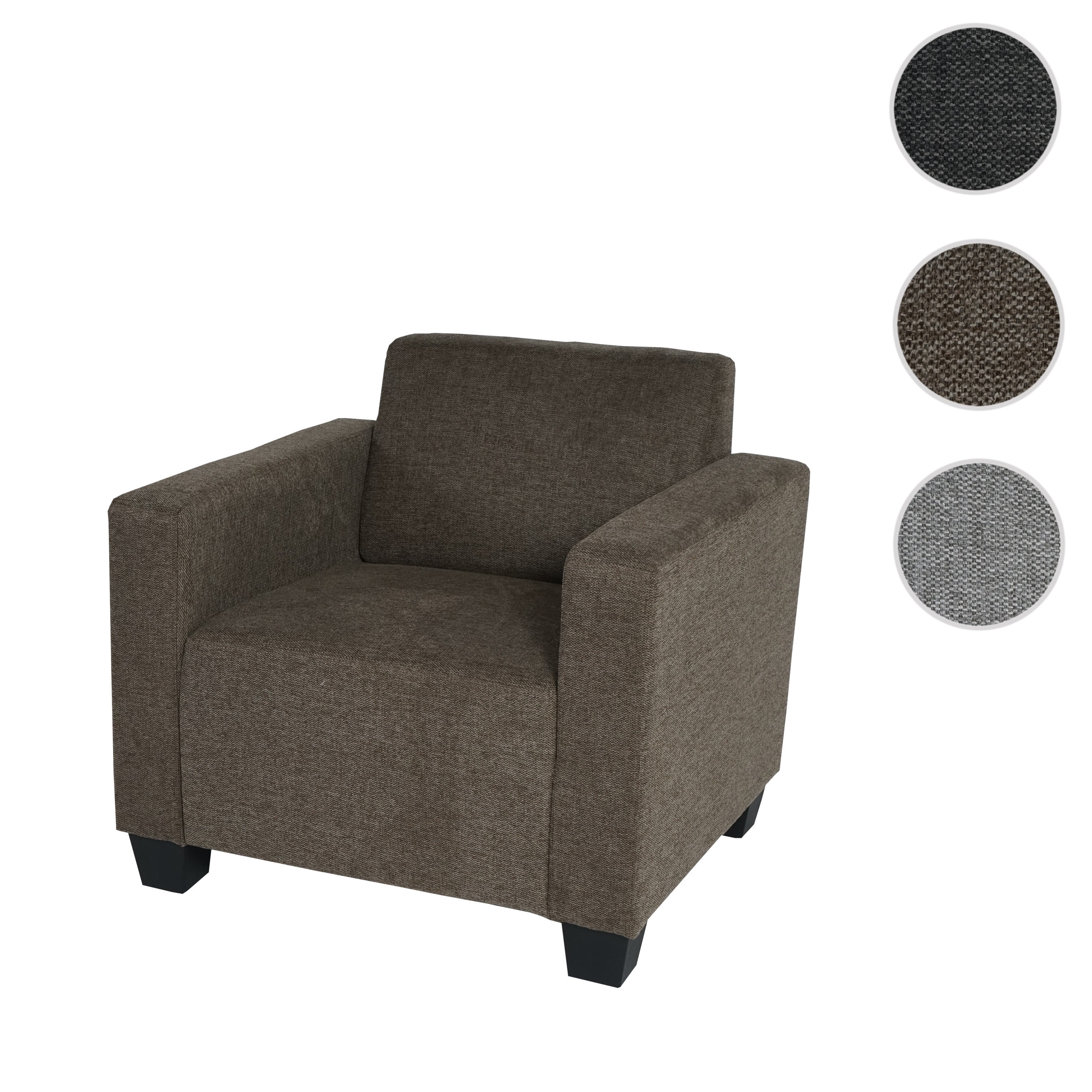 Sessel Loungesessel Moncalieri, Stoff/Textil ~ braun