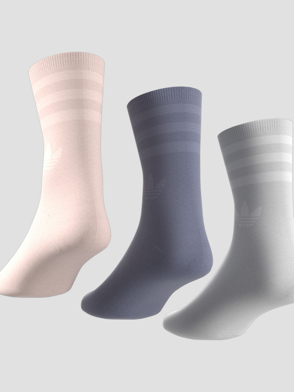 adidas Originals Crew 3 Pack Socks wonalu/white/wonqua
