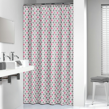 Sealskin Douchegordijn Diamonds 180x200 cm Roze