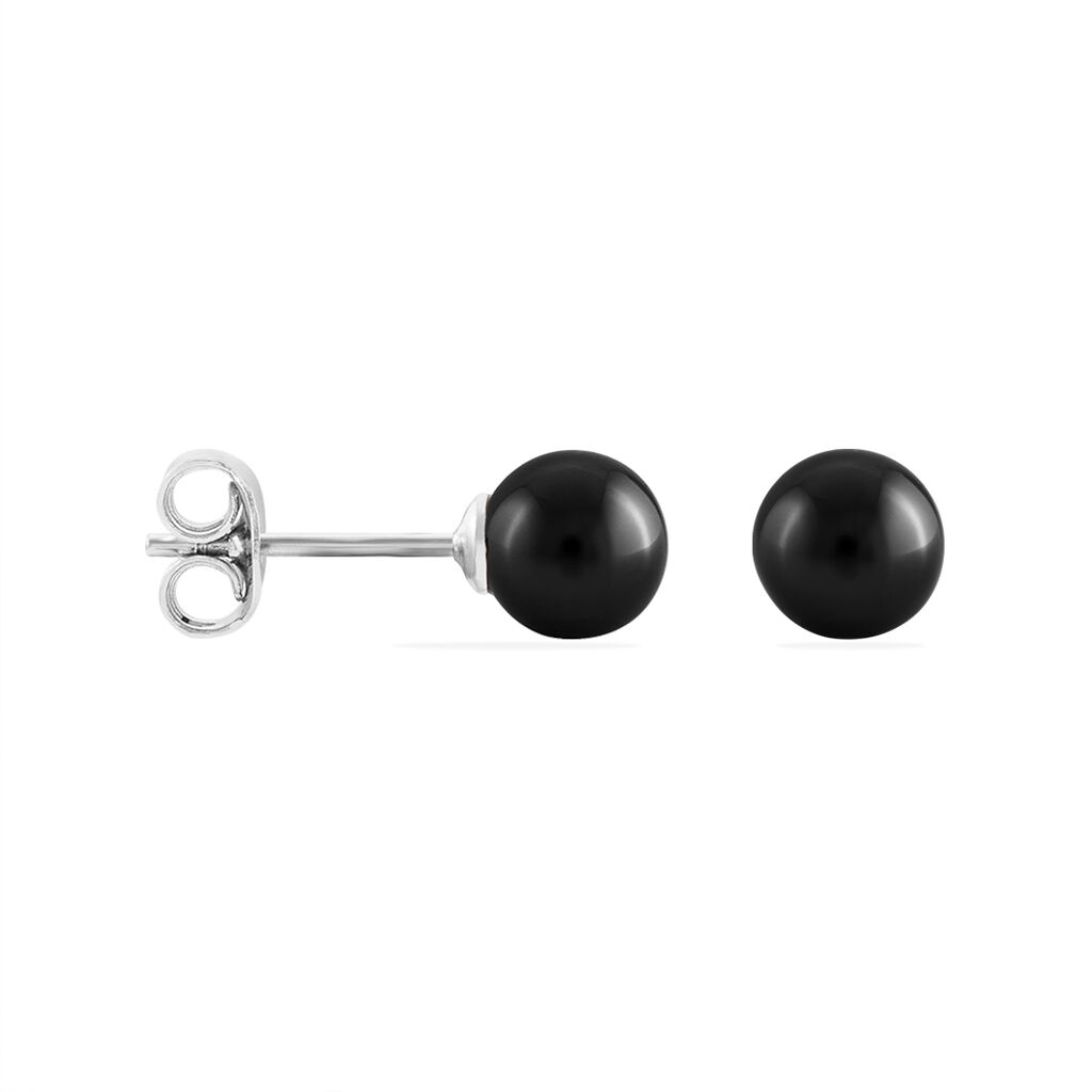 Boucles D'oreilles Puces Solene Argent Blanc Céramique