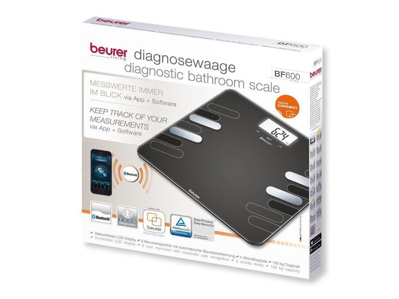 Beurer Körperanalysewaage BF600 Style Schwarz Diagnosewaage
