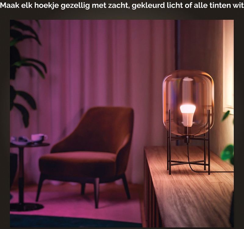 Philips - Hue Slimme Lichtbron - Wit en Gekleurd Licht - 6.5W - Duopack - 2 Stuks