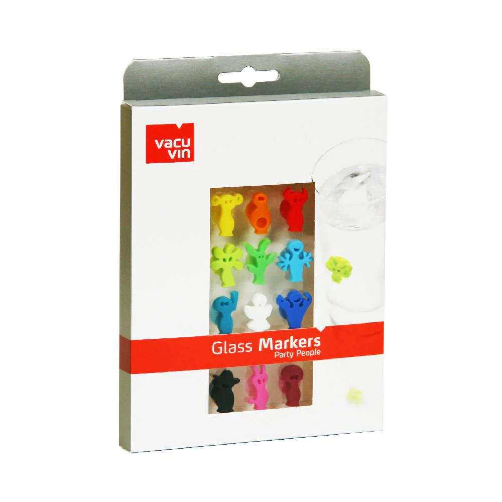 Boite 12 marque-verres fantaisie Vacuvin