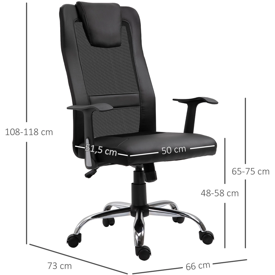 Vinsetto Bürostuhl ergonomisch schwarz