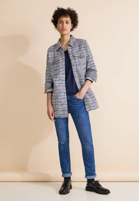Bouclé Overshirt - gravity blue