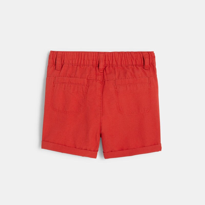 Short toile uni orange bébé garçon Orange