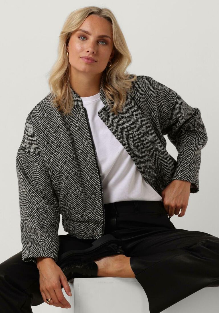 CO\\'COUTURE zwarte co'couture mantel tweedy jacket