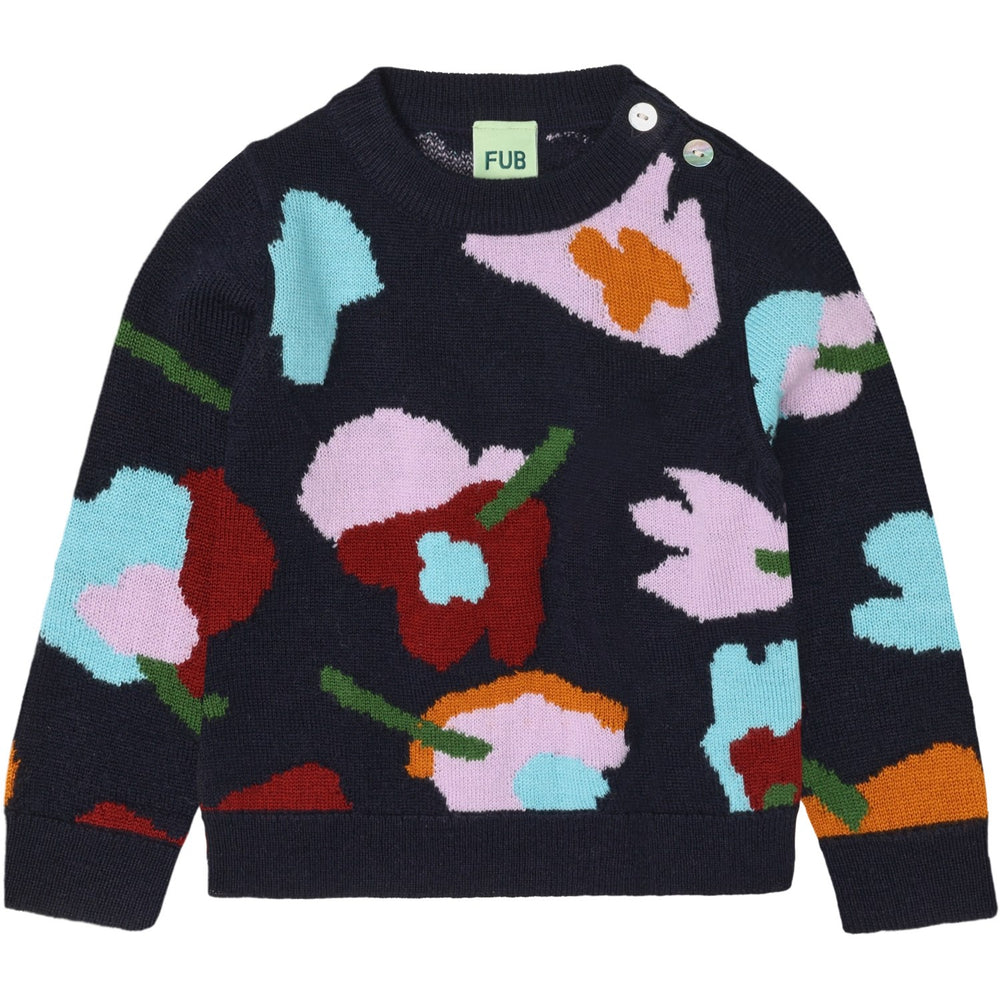 Køb FUB Dark Navy Baby Jaquard Sweater