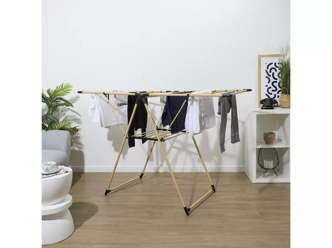 Etendoir A Linge Effet Bois 13m Etendage M4