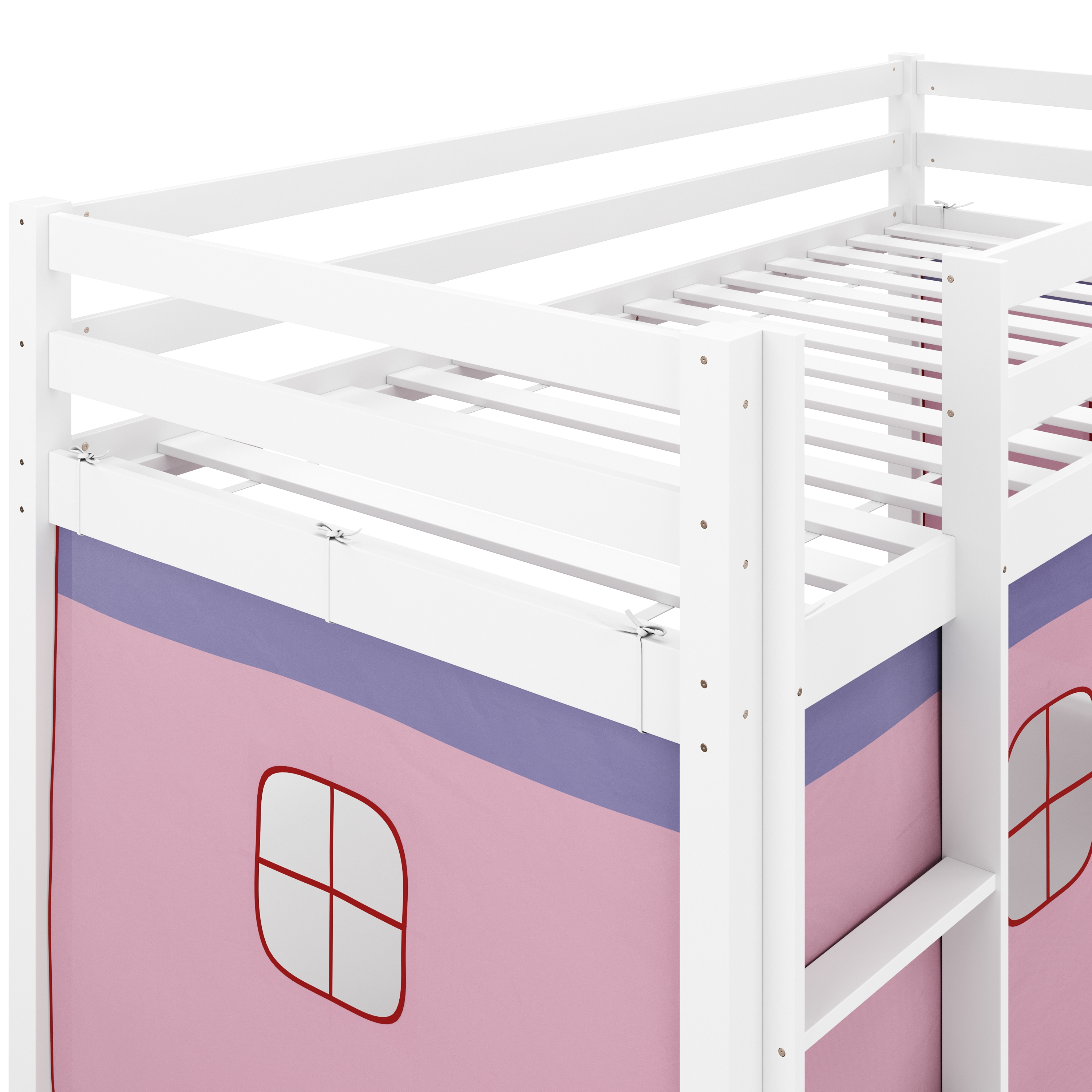 Hochbett BARBY 90 x 200 cm rosa/natur